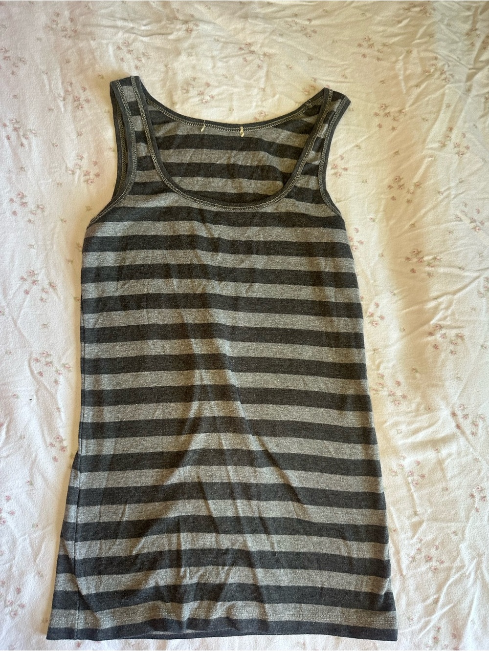 Striped Gray & Black Tank Top - Women's Casual Layering Tee